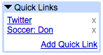 My Quick Links Example of my personal Quick Links